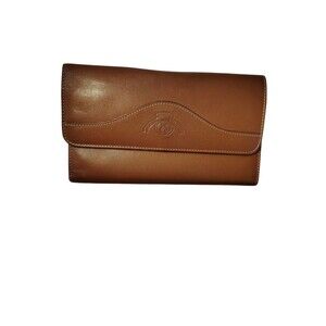 Vintage Ghurka Marley Hodgson MH Logo tan Leather  Checkbook Wallet    50